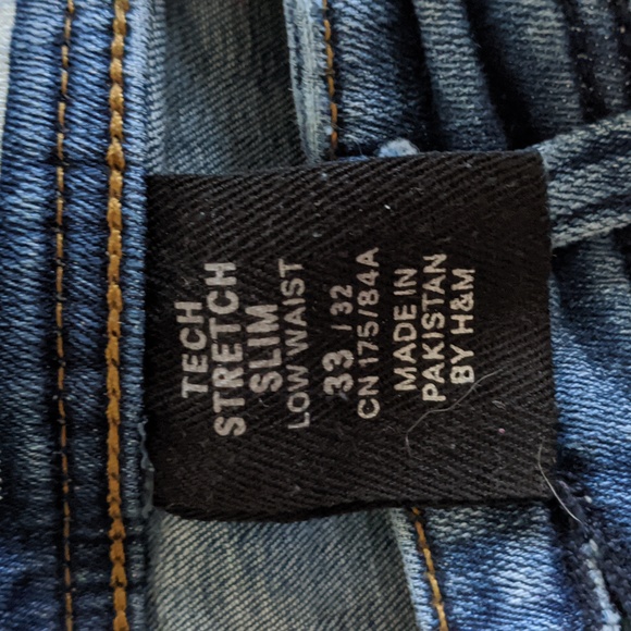 H&M tech stretch slim jeans 33W x 32L - Picture 3 of 4